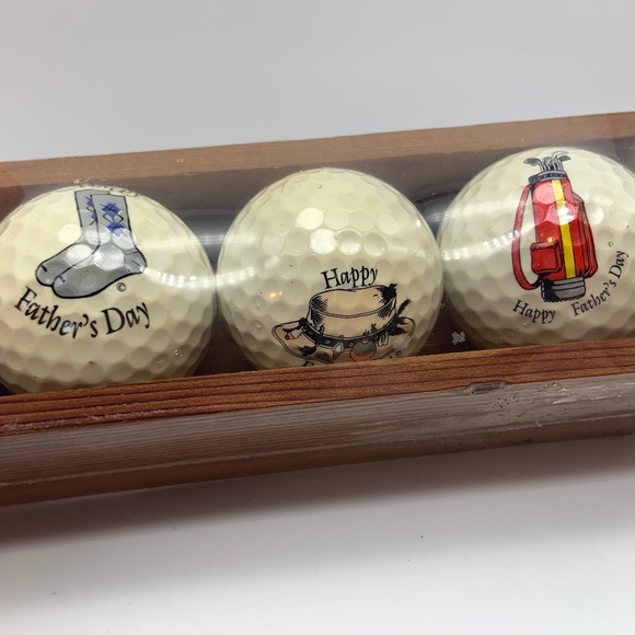 Vintage Happy Father's Day Golf Printed Golf Balls - Set of 3 - Picture 4 of 8